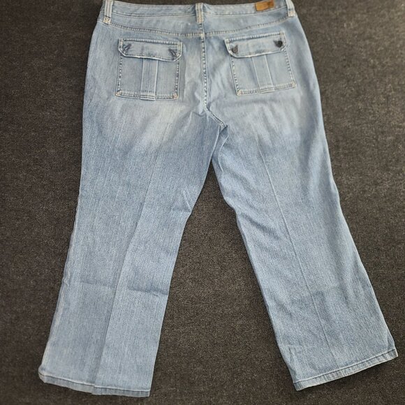 Tommy Hilfiger Women's Size 22 Jeans Light Wash Stretch Super Wide Leg Y2K - Picture 10 of 12